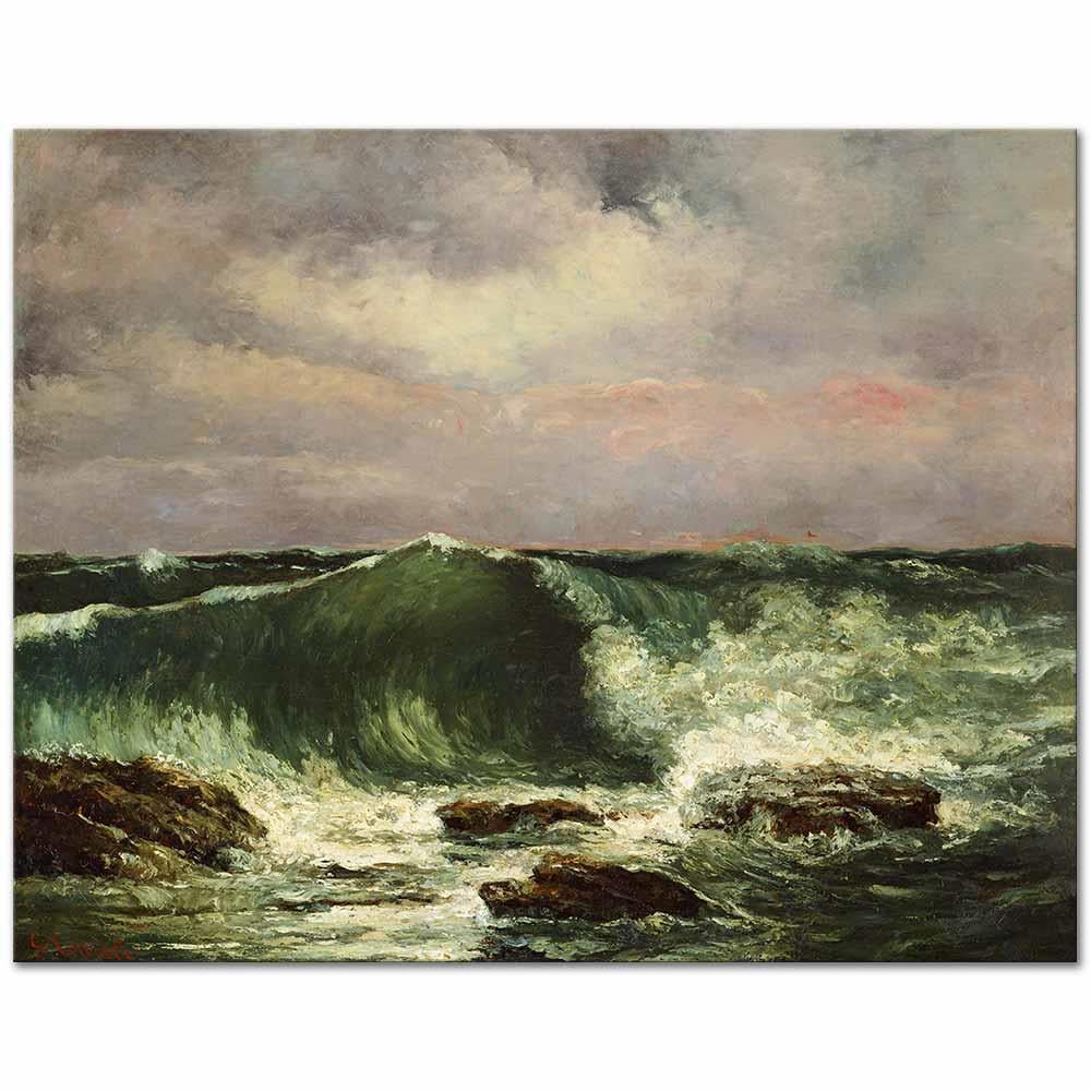 Gustave Courbet Dalga (1870) Kanvas Tablo