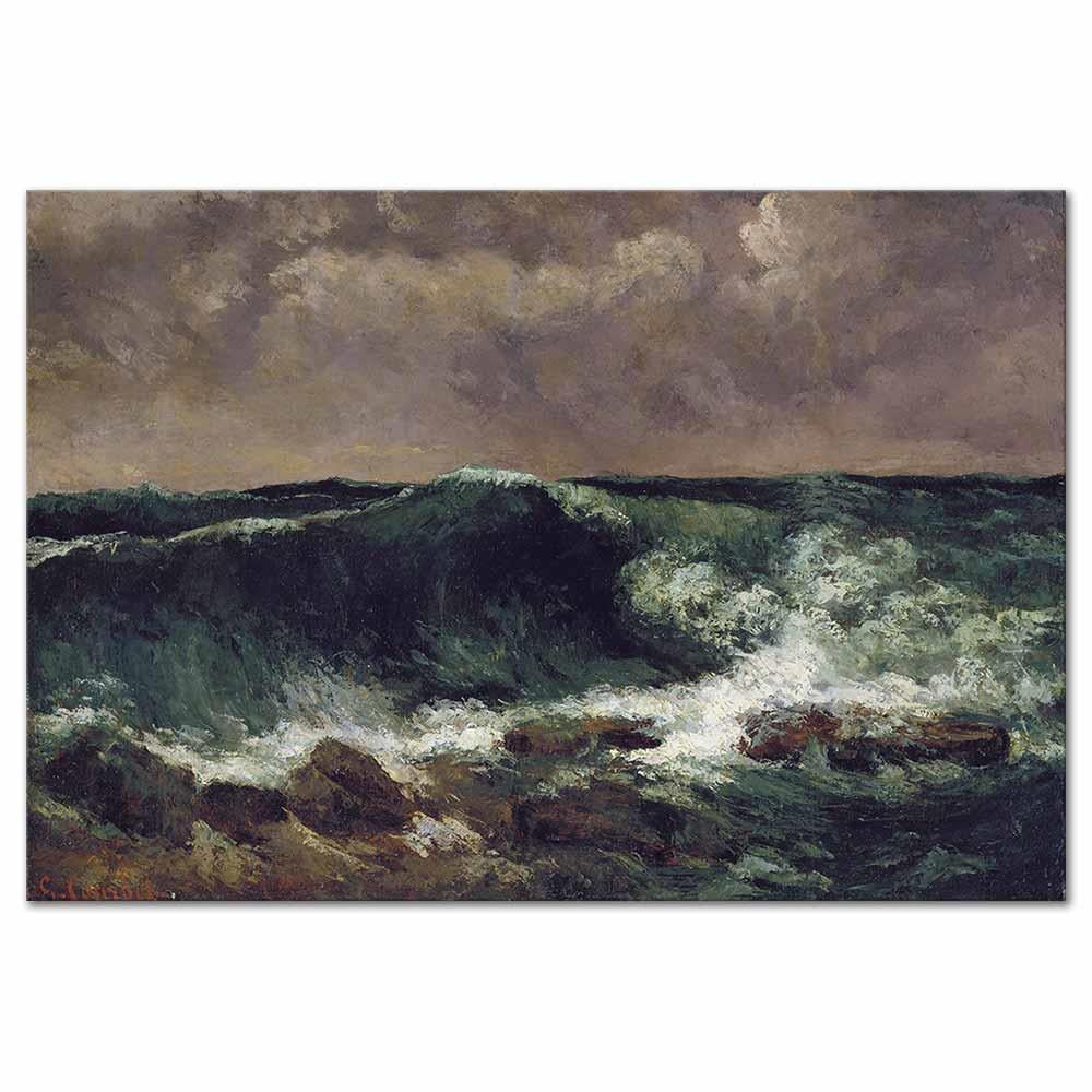 Gustave Courbet Dalga Kanvas Tablo