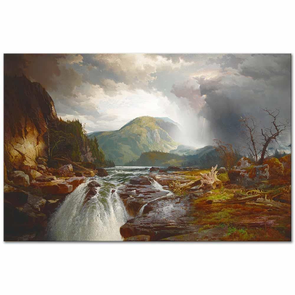 Thomas Moran Superior Gölünün Vahşiliği Kanvas Tablo