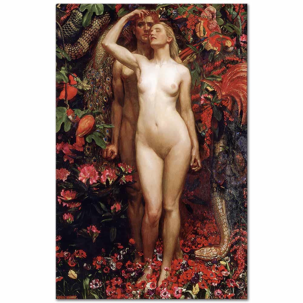 Byam Shaw Adam, Kadın ve Yılan Kanvas Tablo