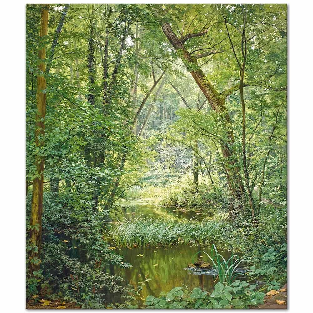 Henri Biva Ormandaki Göller Kanvas Tablo