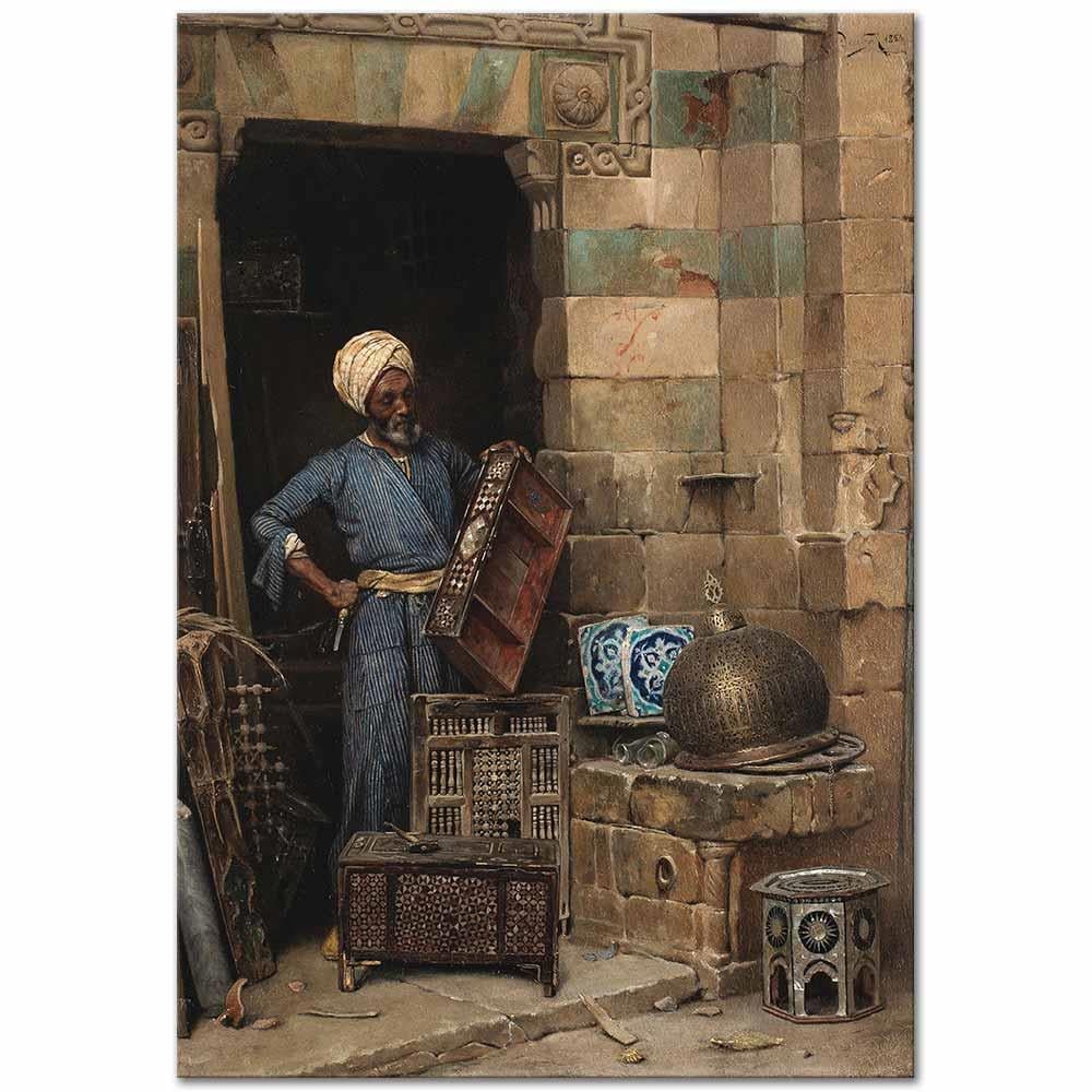 Ludwig Deutsch Marangoz Ustası Çalışırken Kanvas Tablo