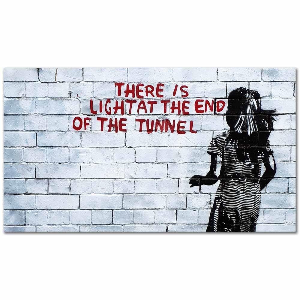 Banksy Bu Tünelin Sonunda Işık Vardır Kanvas Tablo