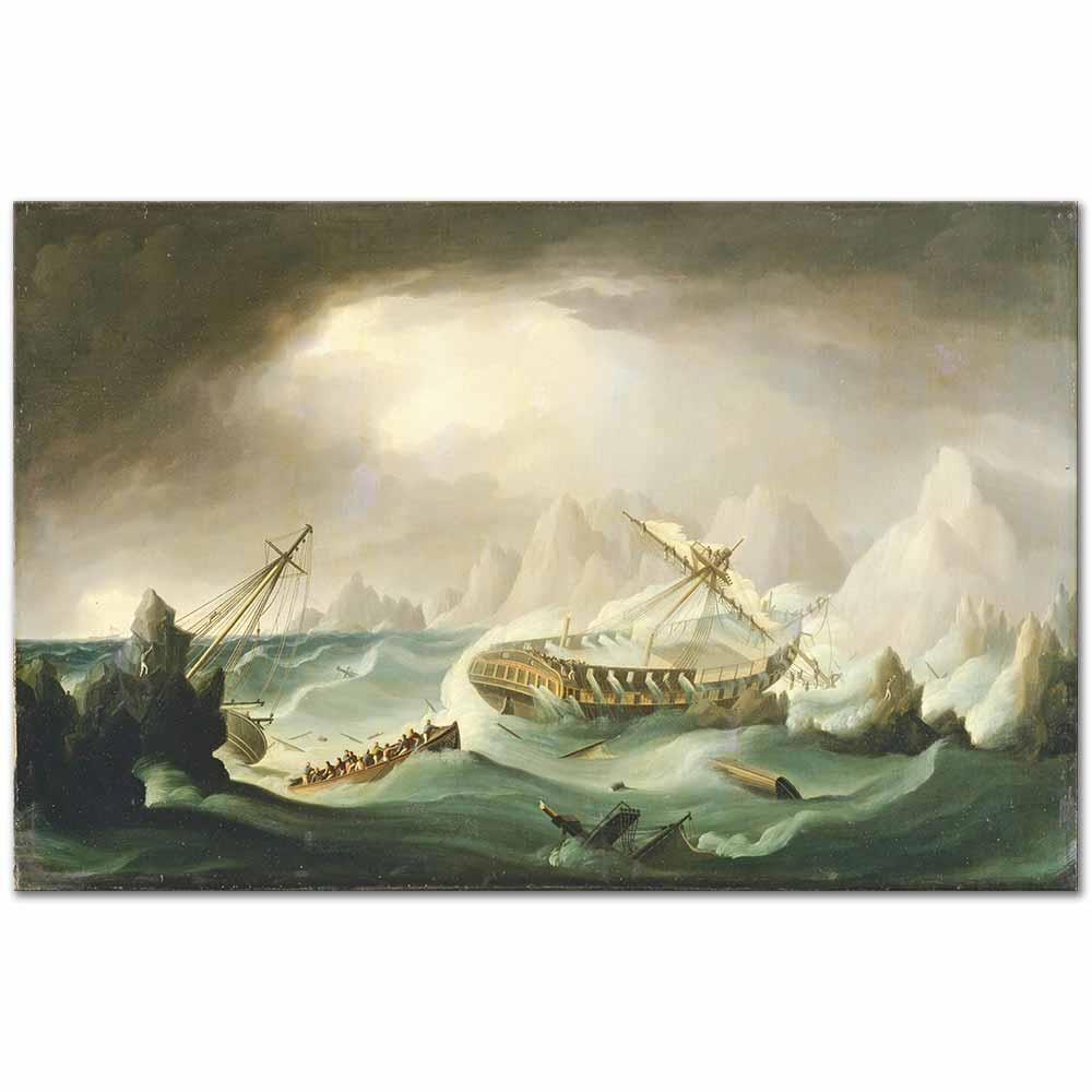 Thomas Buttersworth Rocky Kayalıklarında Gemi Kazası Kanvas Tablo