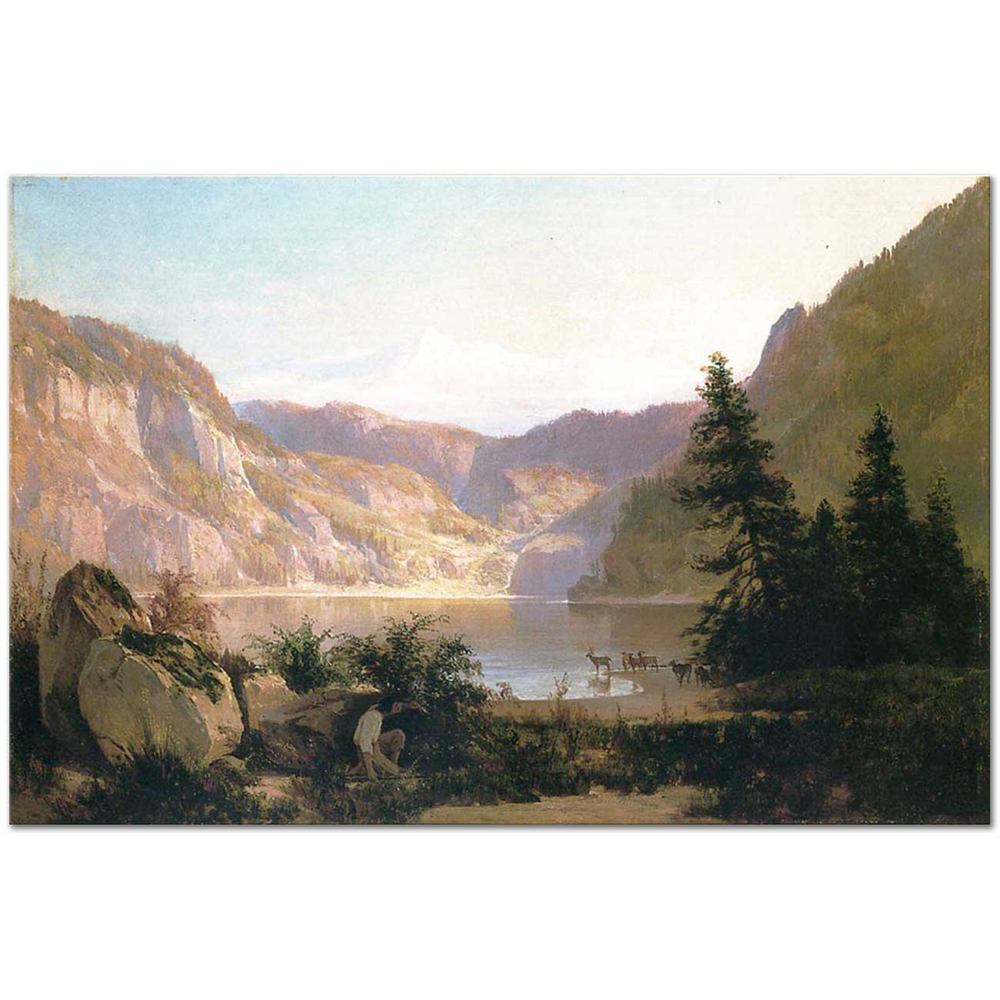 Thomas Hill Dağ Gölü Kanvas Tablo