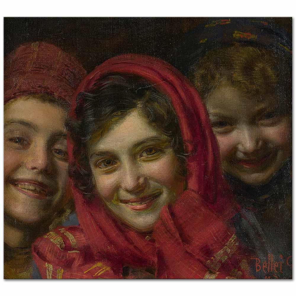 Gaetano Bellei Üç Çocuk Kanvas Tablo