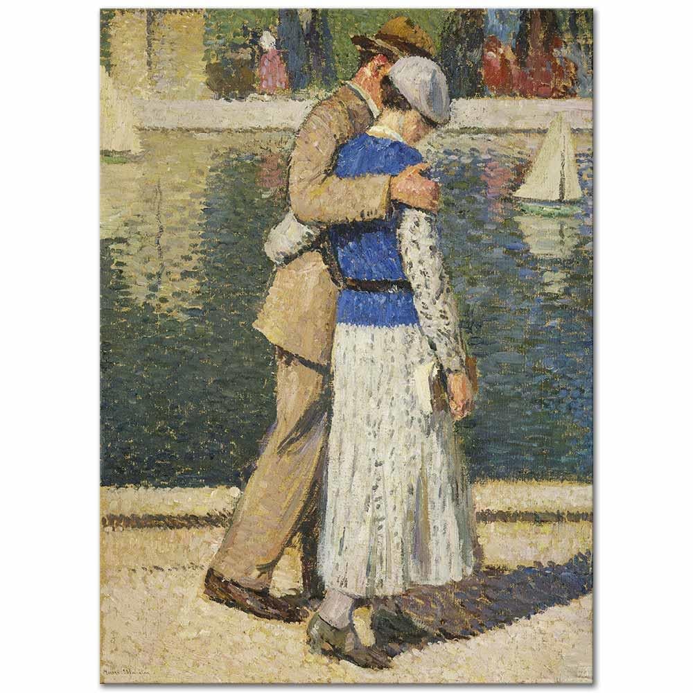 Henri Martin Luxembourg Bahçesinde Yürüyen Bir Çift Kanvas Tablo