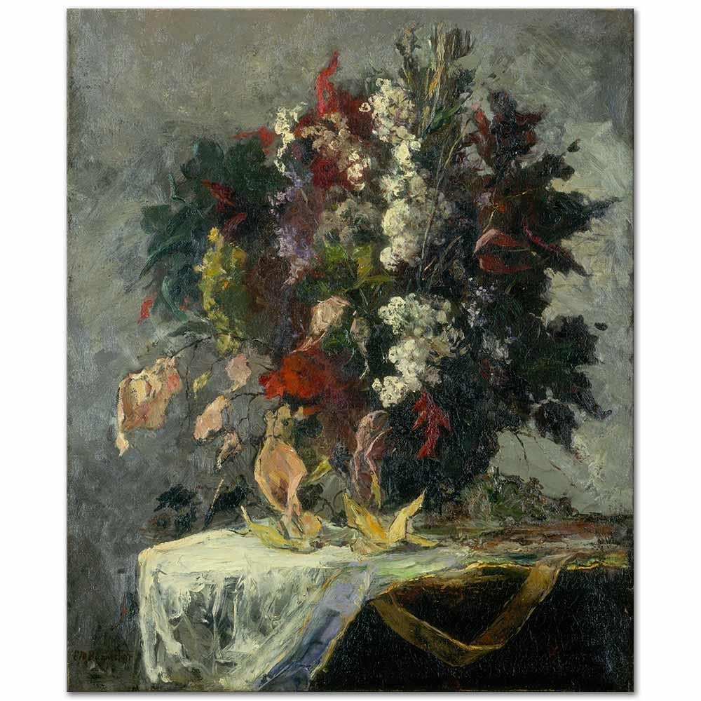 Edward Mitchell Bannister Çiçekli Natürmort Kanvas Tablo