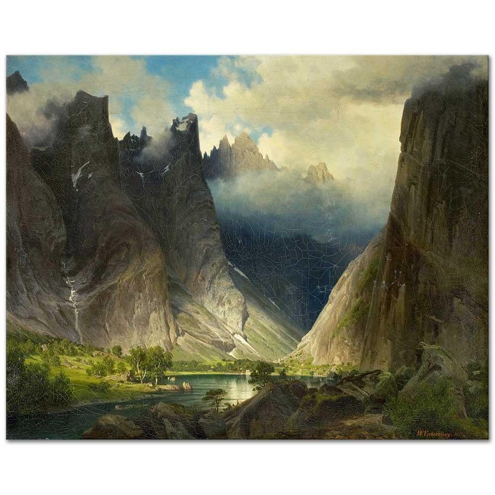 Johan Fredrik Eckersberg Dağlar Arasında Kanvas Tablo