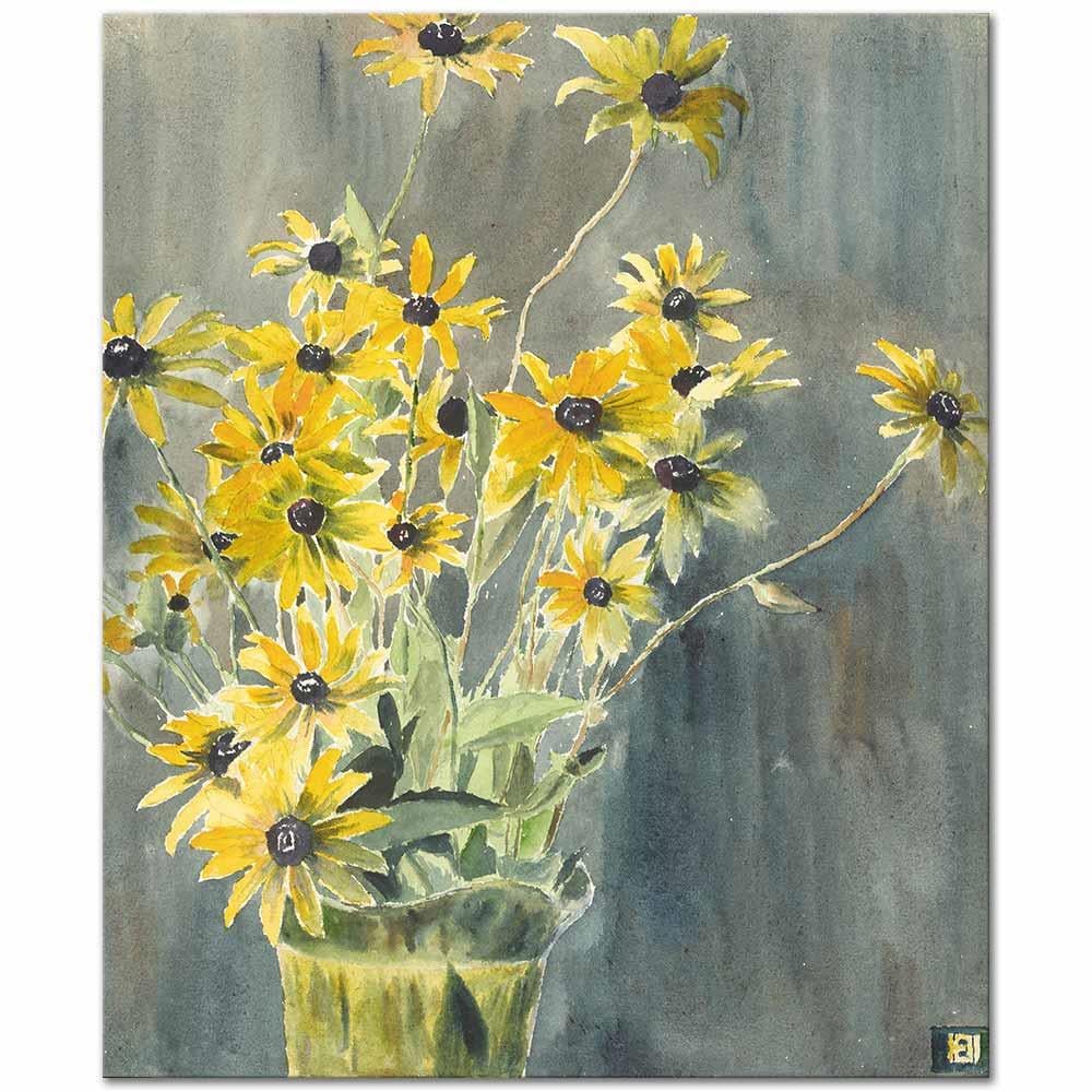 Hannah Borger Overbeck Güneş Şapkası Çiçekleri Kanvas Tablo