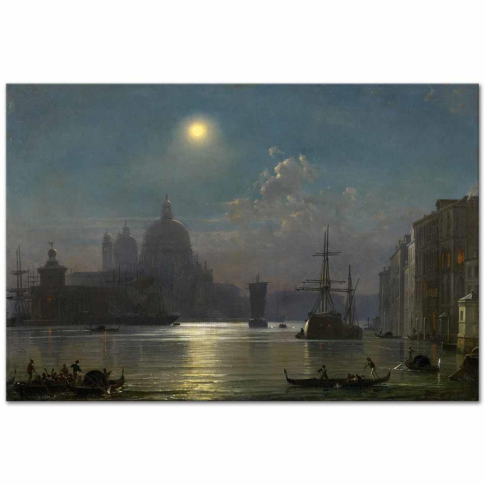 Friedrich Nerly Venedik'te Gece Kanvas Tablo