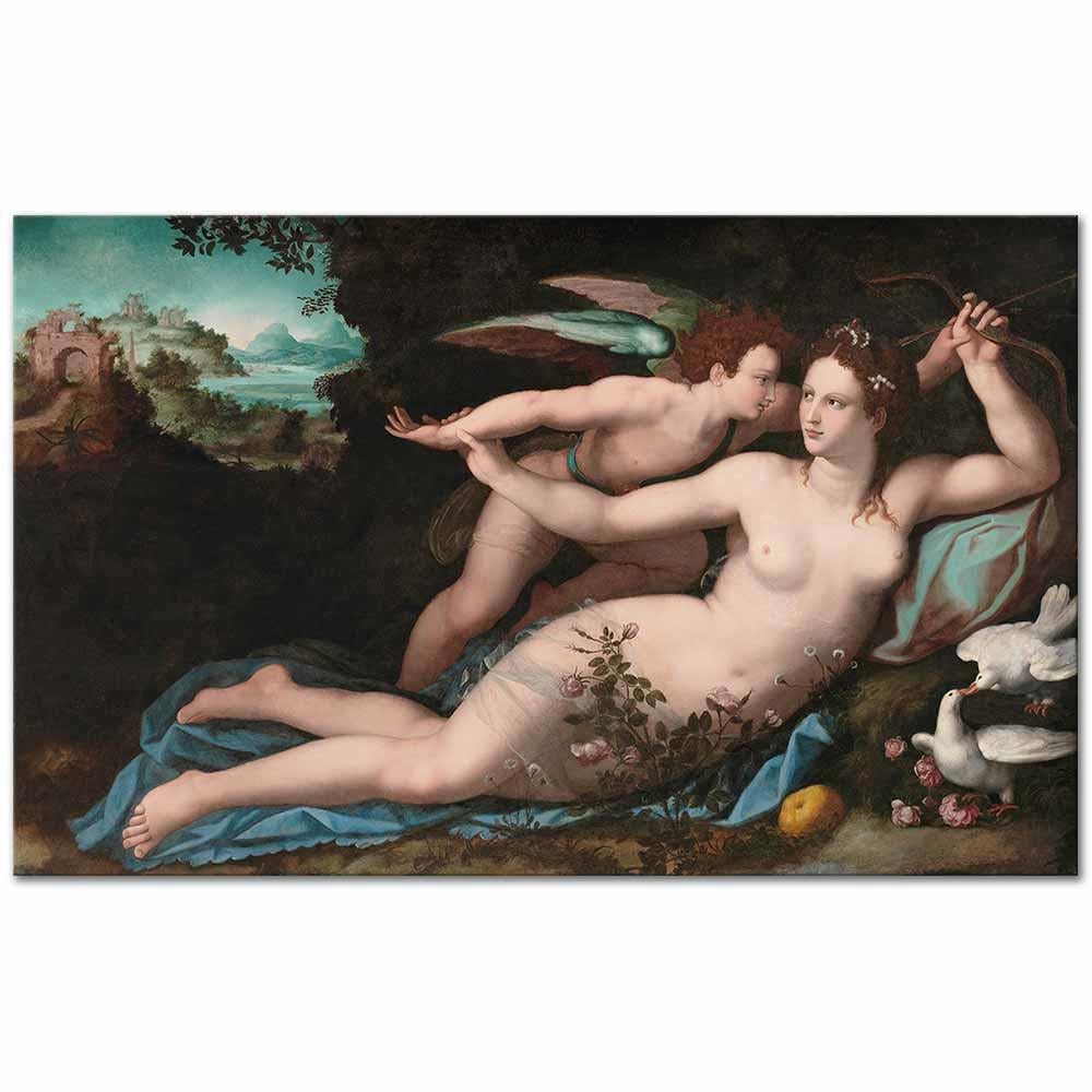 Alessandro Allori Cupid'in Silahını Alan Venüs Kanvas Tablo