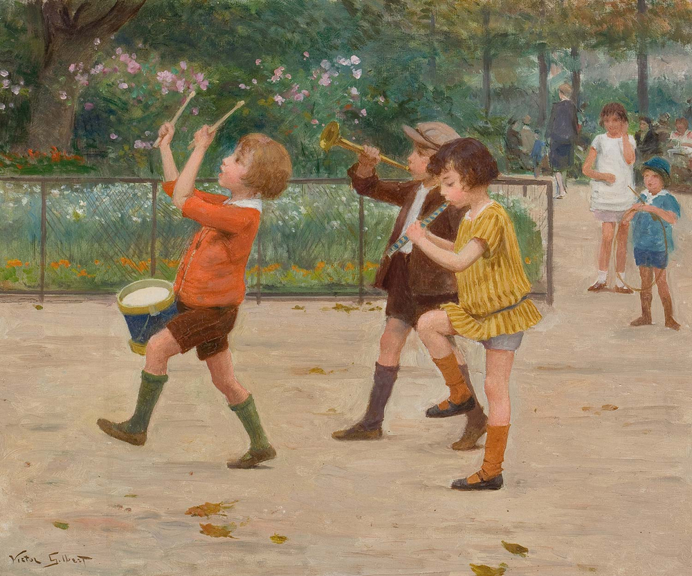 Victor Gabriel Gilbert The Children's Band Art Print