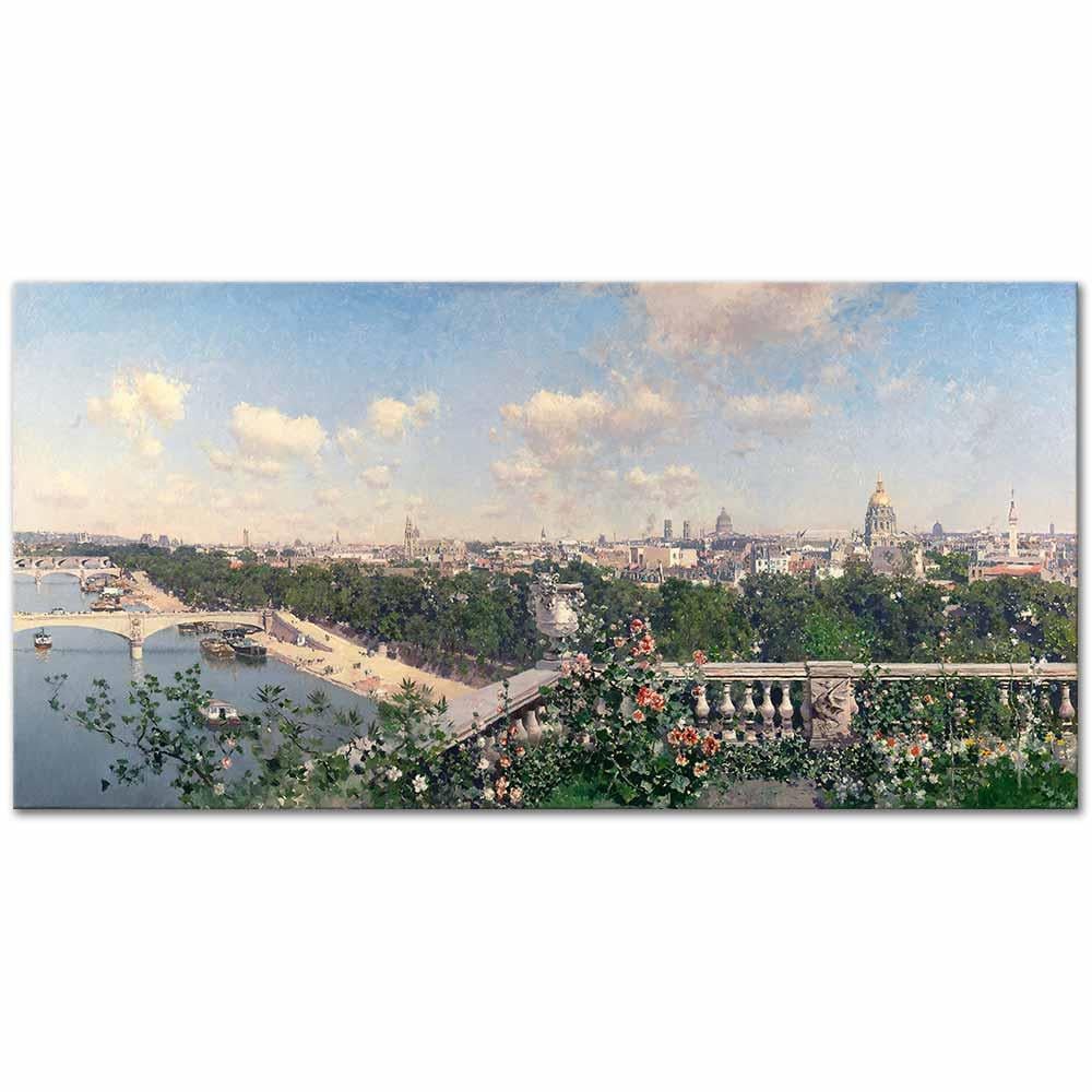 Martin Rico y Ortega Trocadero'dan Paris Görünümü Kanvas Tablo