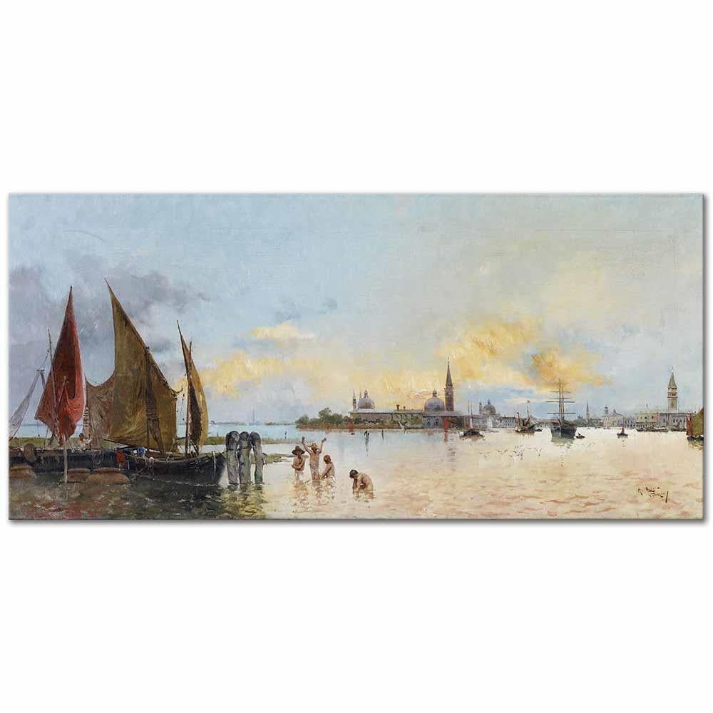 Antonio Reyna Manescau Venedik Görünümü Kanvas Tablo