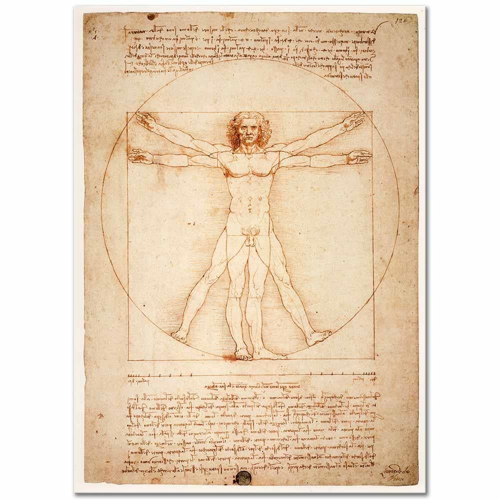 Leonardo da Vinci Vitruvian Man Kanvas Tablo