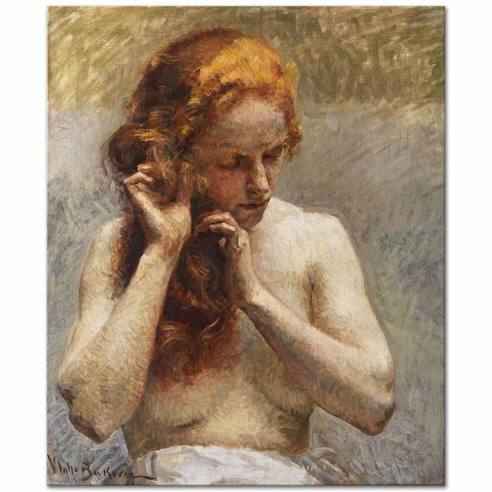 Vlaho Bukovac Yarı Nü Kanvas Tablo