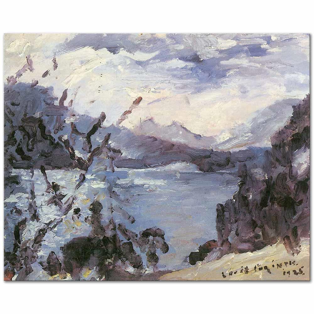 Lovis Corinth Dağları ve Kıyısıyla Walchensee Kanvas Tablo
