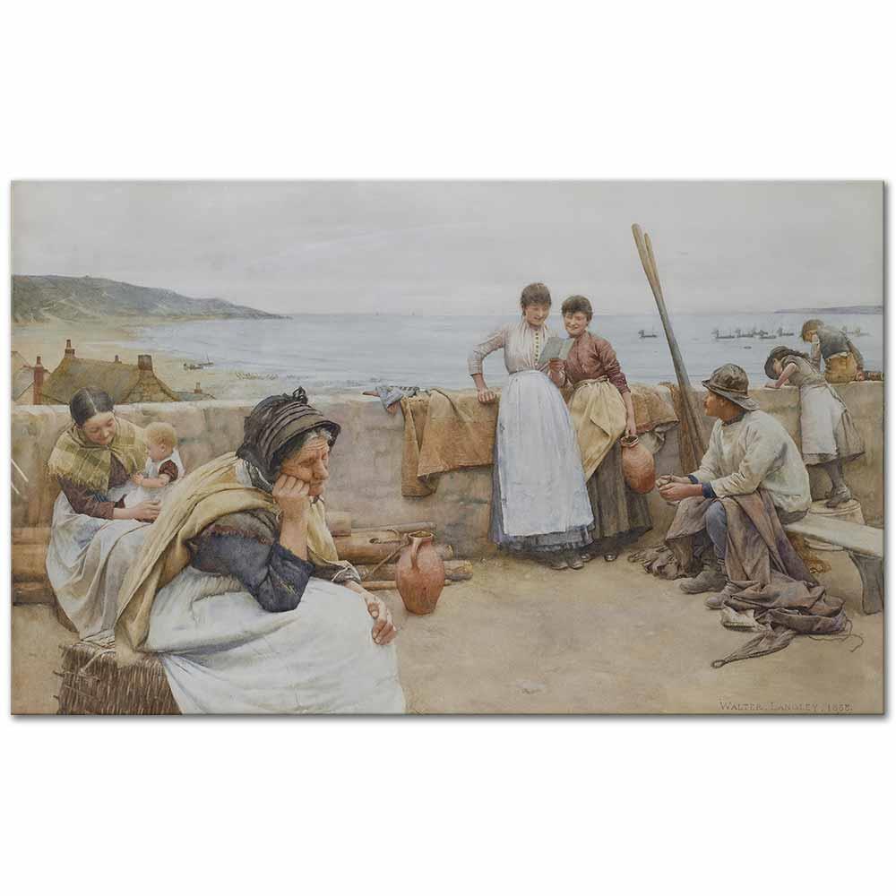 Walter Langley Idyll Köyü Kanvas Tablo