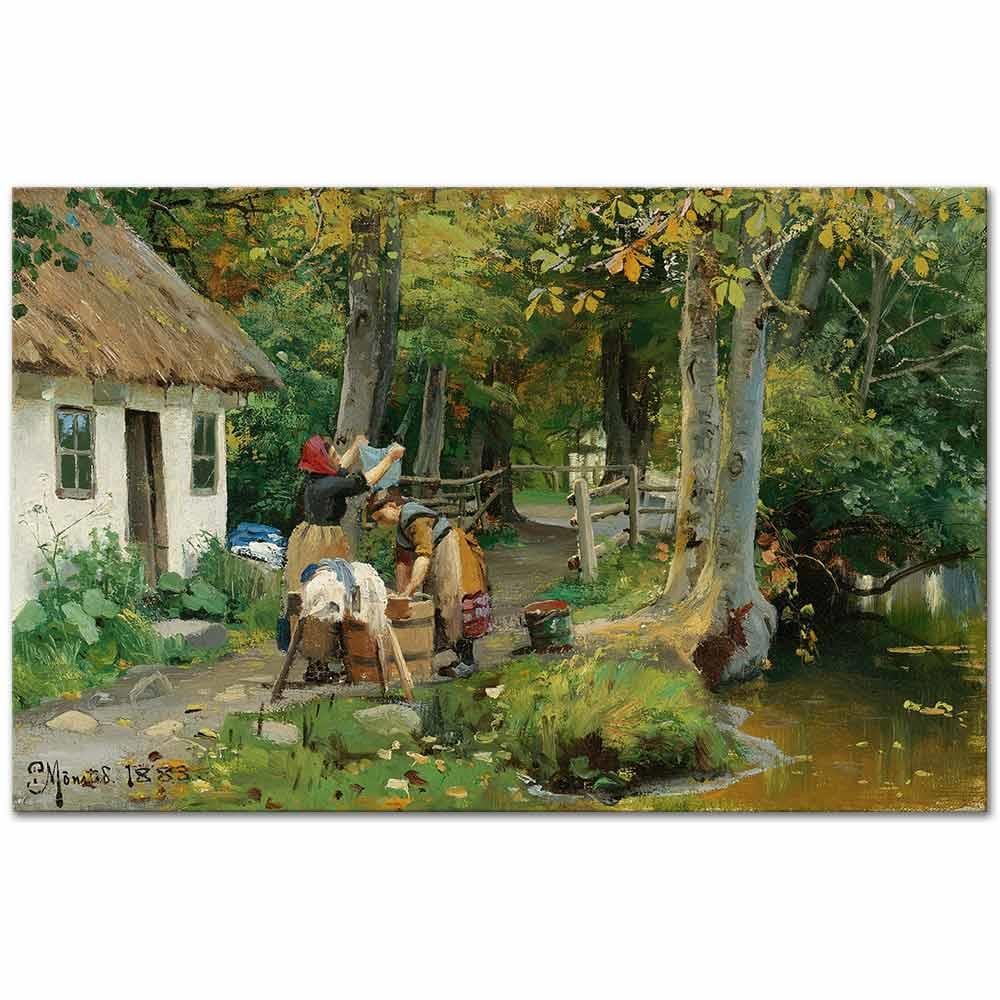 Peder Mørk Mønsted Çamaşır Günü Kanvas Tablo