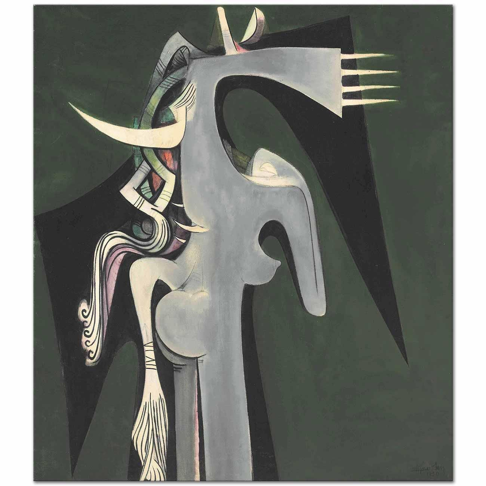 Wifredo Lam At Başlı Kadın Kanvas Tablo