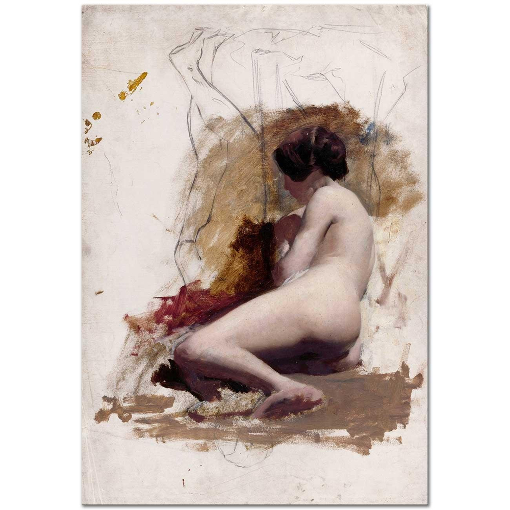 William Etty Uzanan Nü Kanvas Tablo