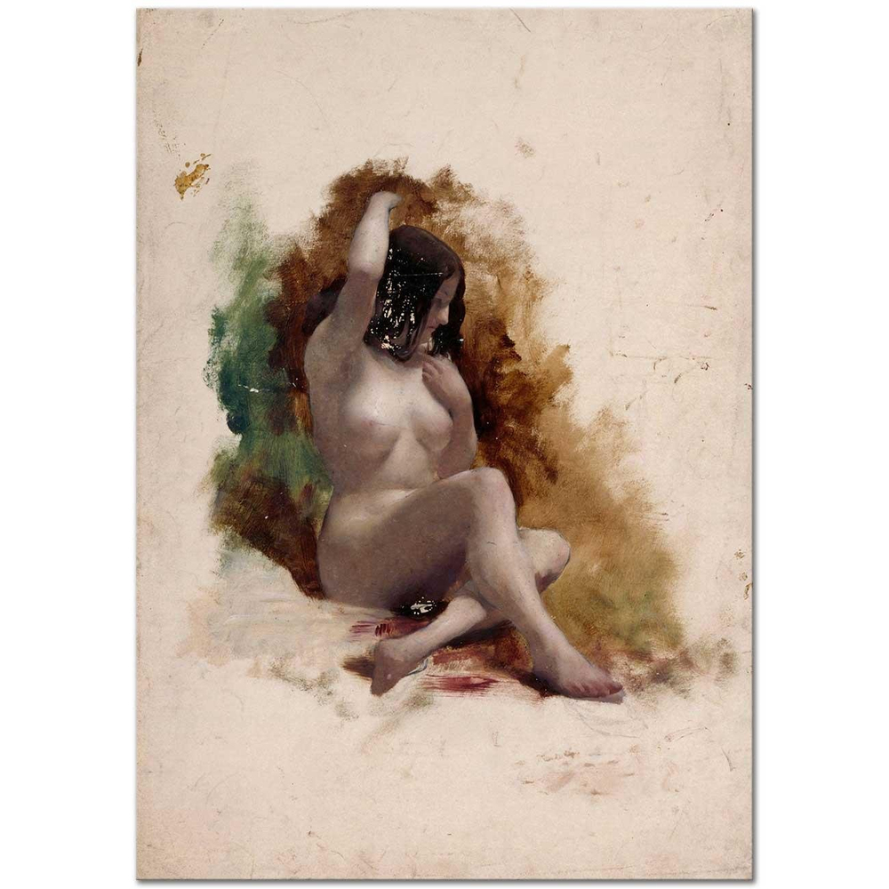 William Etty Oturan Nü 01 Kanvas Tablo