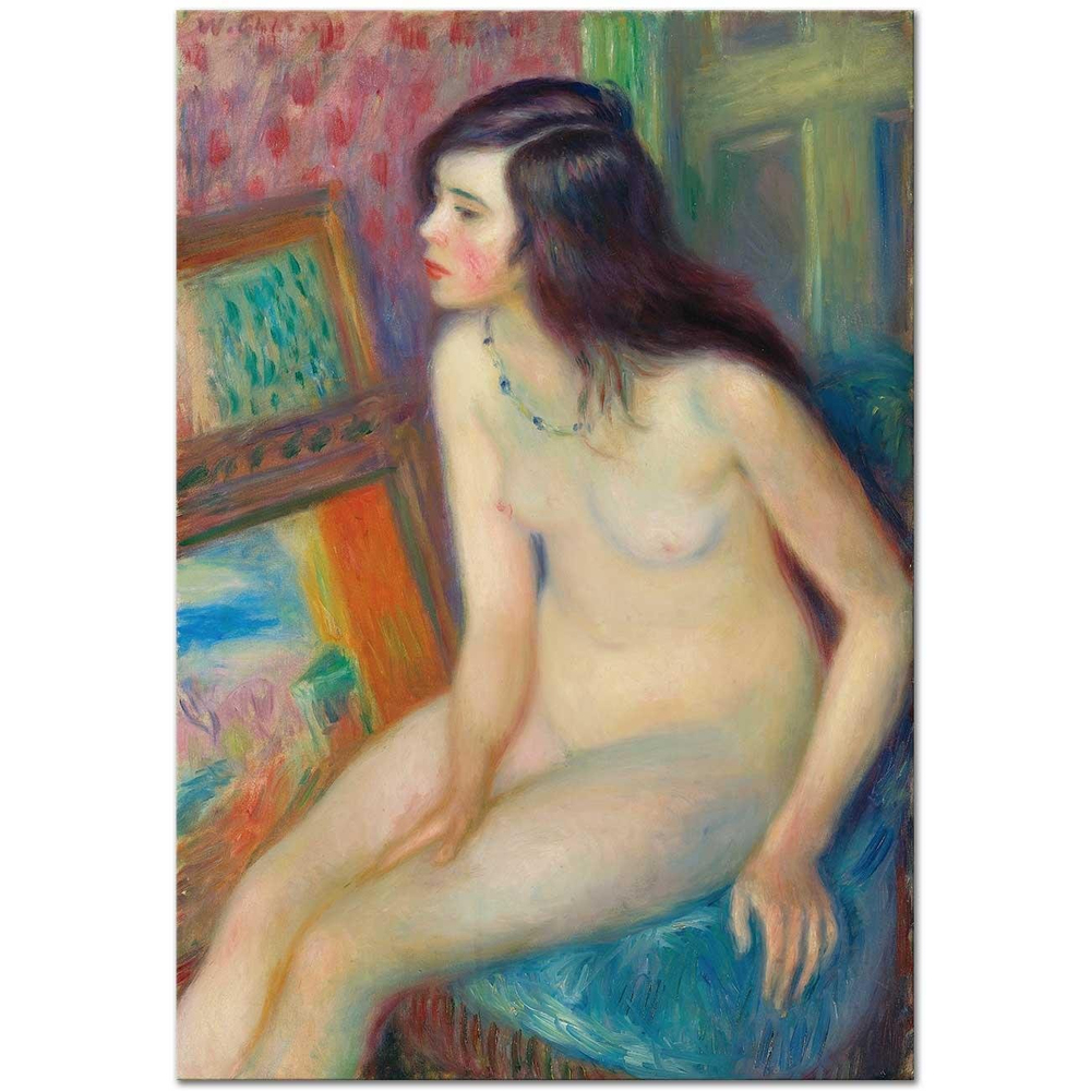 William Glackens Altın Kolyeli Nü Kanvas Tablo