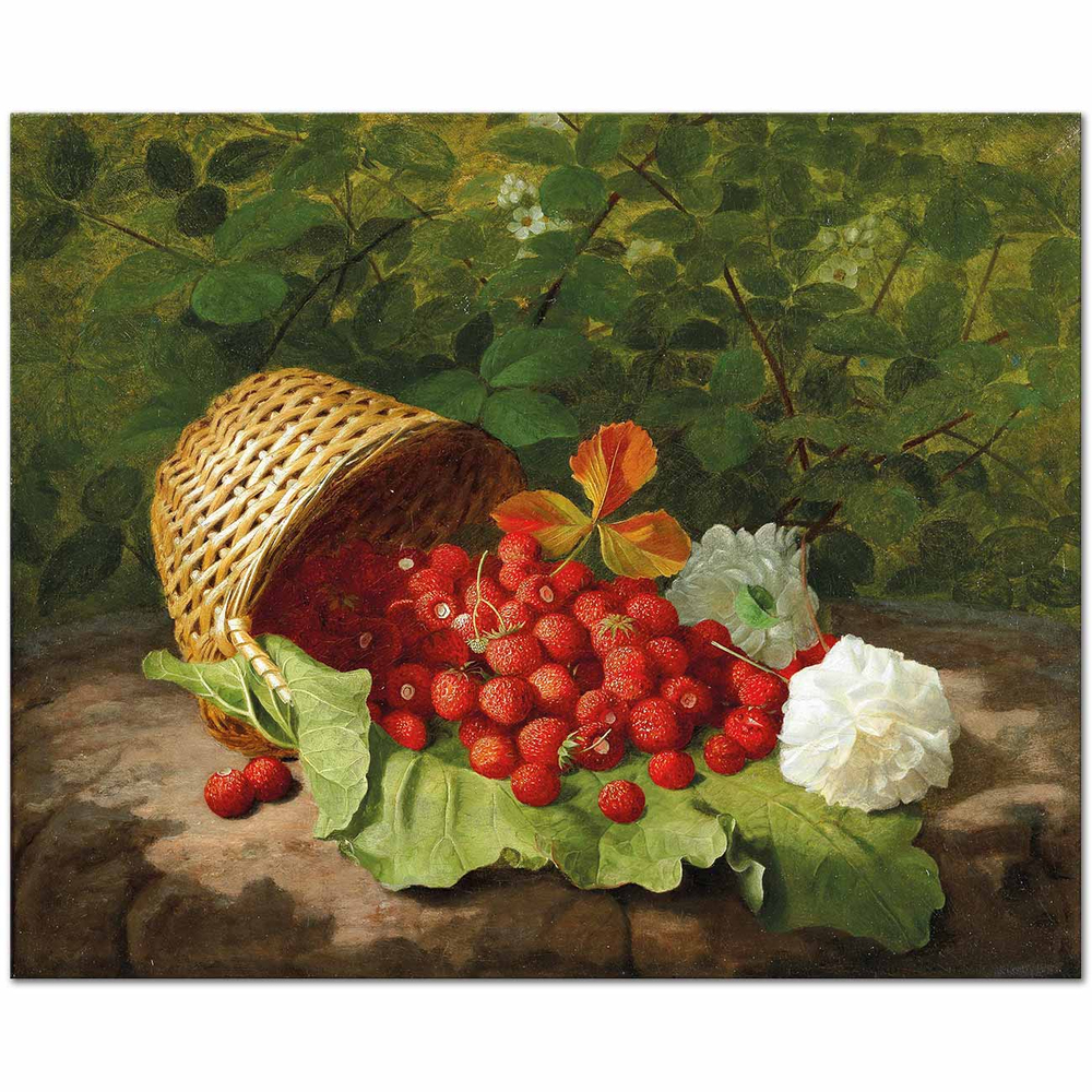 William Hammer Çilek Sepeti Kanvas Tablo