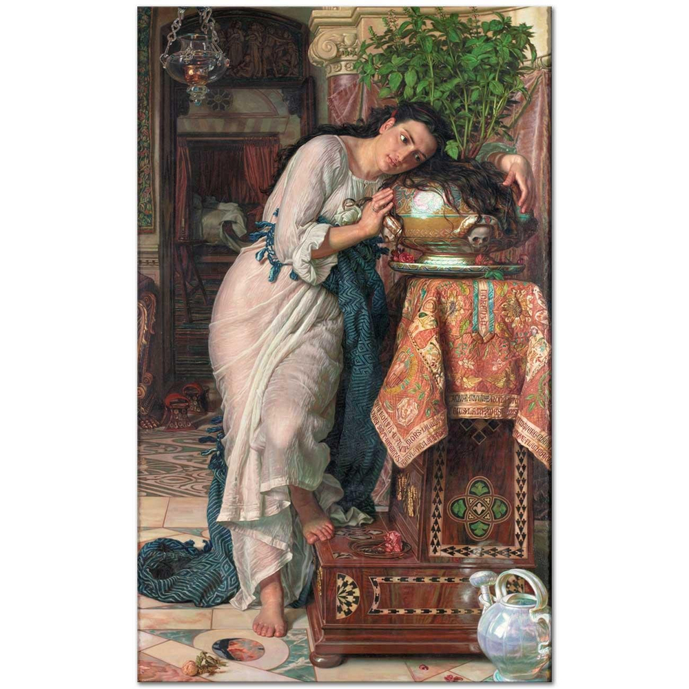 William Holman Hunt Isabella ve Fesleğen Saksısı Kanvas Tablo