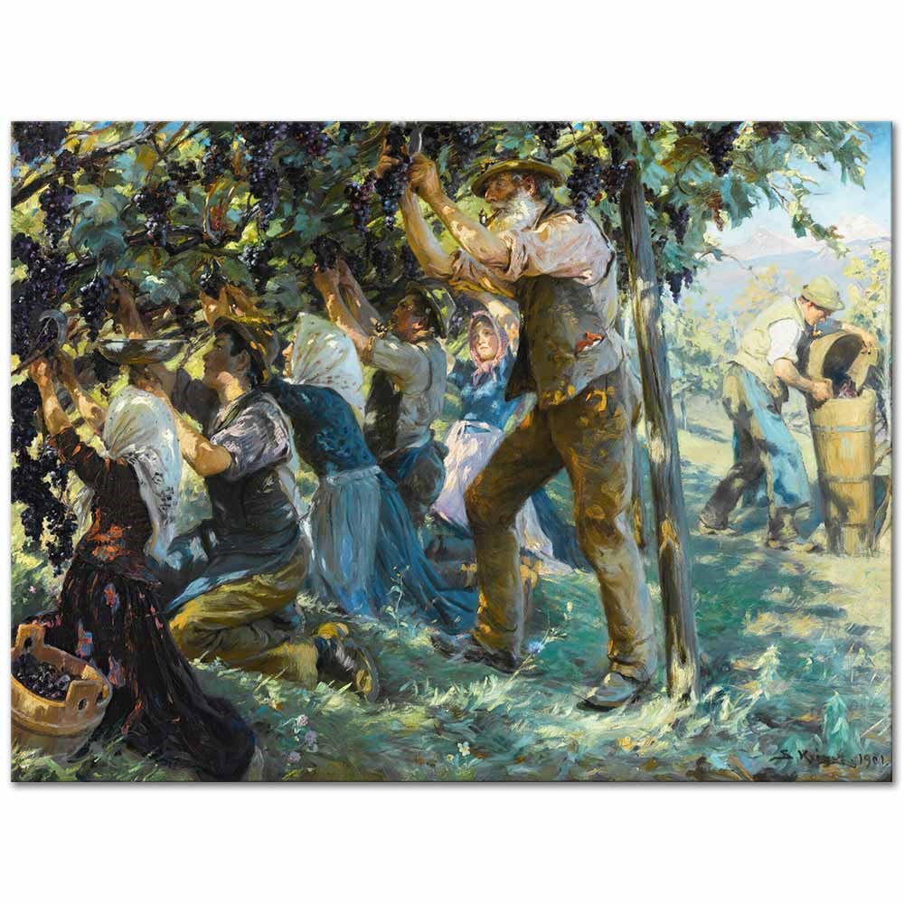 Peder Severin Krøyer Tyrol'da Üzüm Hasadı Kanvas Tablo