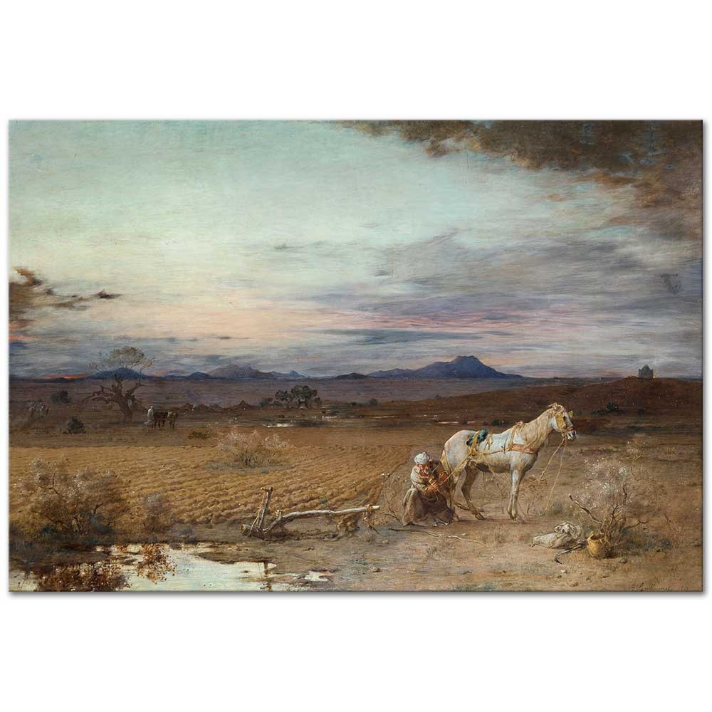 Gustave Achille Guillaumet Kış Akşamı Fas Kanvas Tablo