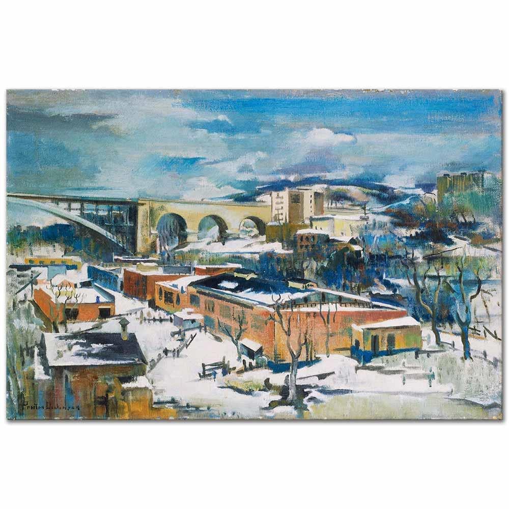 Preston Dickinson Kışın Harlem Nehri Kanvas Tablo