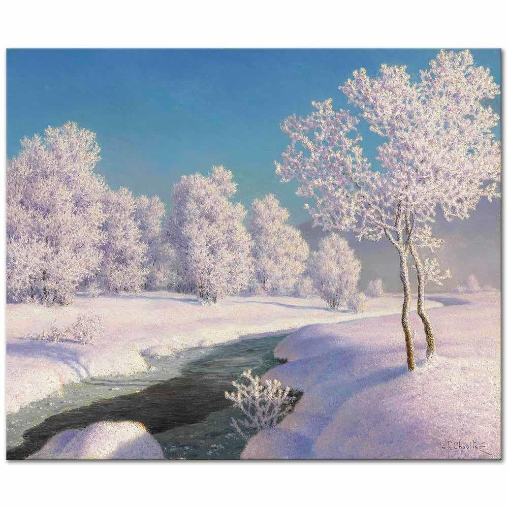 Ivan Fedorovich Choultse Engadin'de Kış Sabahı Kanvas Tablo