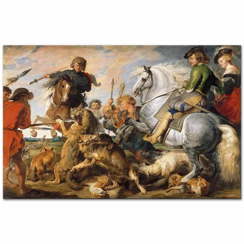 Peter Paul Rubens Kurt ve Tilki Avı Kanvas Tablo