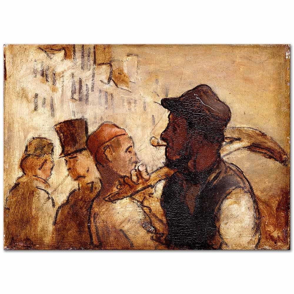 Honore Daumier Sokaktaki İşçiler Kanvas Tablo