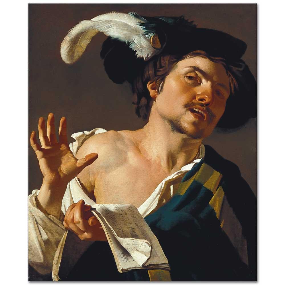 Dirck van Baburen Şarkı Söyleyen Genç Adam Kanvas Tablo