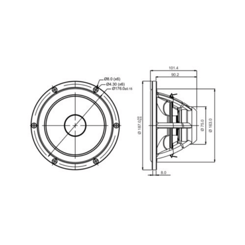 SB Acoustics SATORI  MW19P-8 Midwoofer