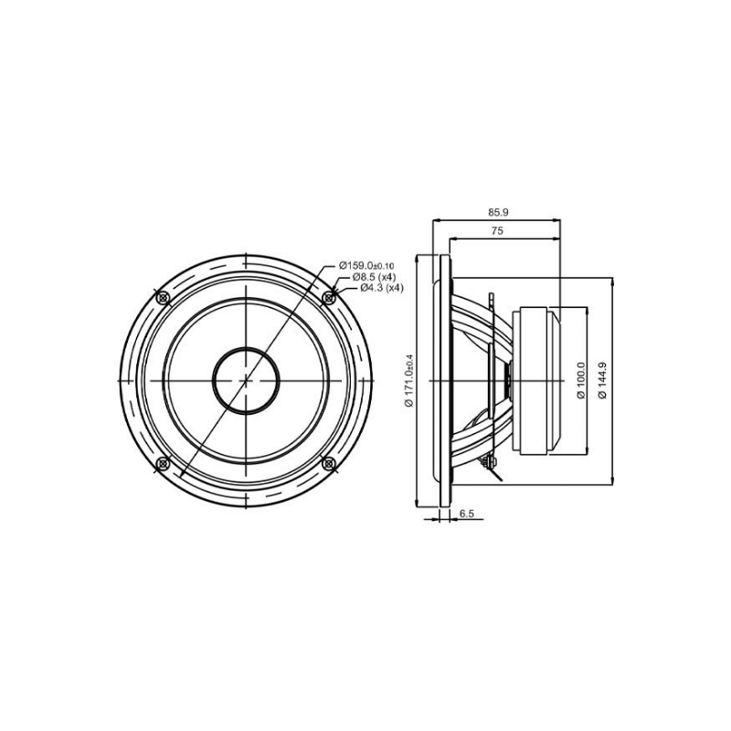 SB Acoustics  SB17NRX2C35-8 Midwoofer