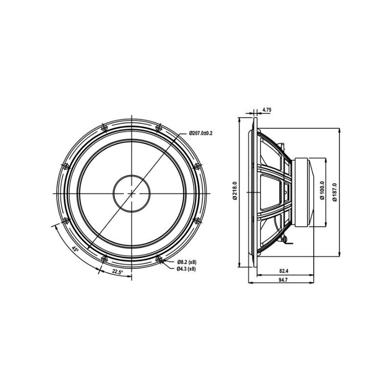 SB Acoustics SB20PFCR30-8 Kağıt Woofer