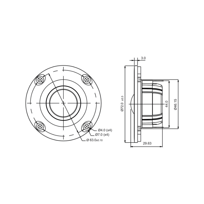 SB Acoustics SB26STCN-C000-4 Dome Tweeter