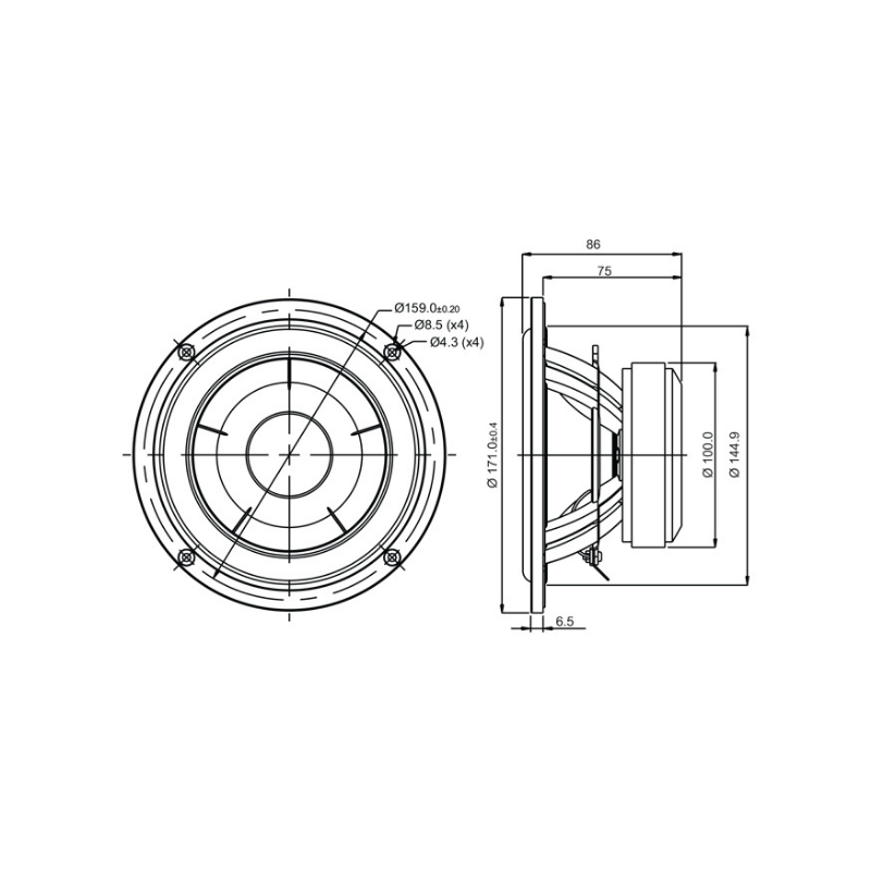 SB Acoustic SB17CAC35-4 Seramik Midwoofer