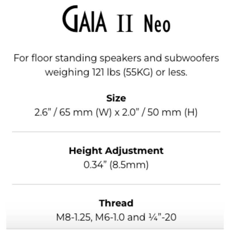 Iso Acoustics GAIA 2 NEO kutu içerisinde 4 adettir