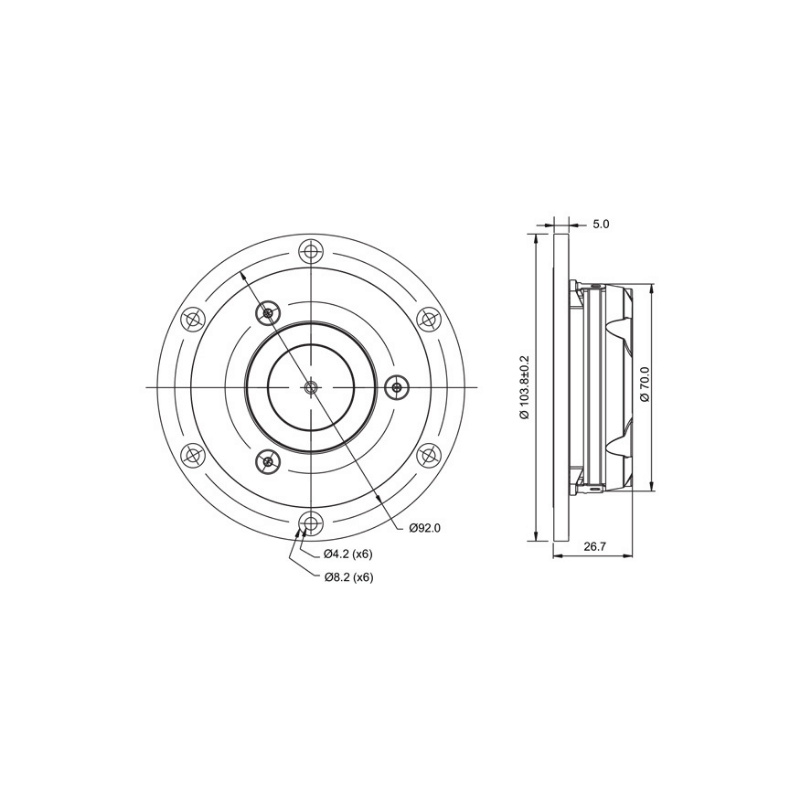SB Acoustics SATORI TW29RN-B-8 Tweeter