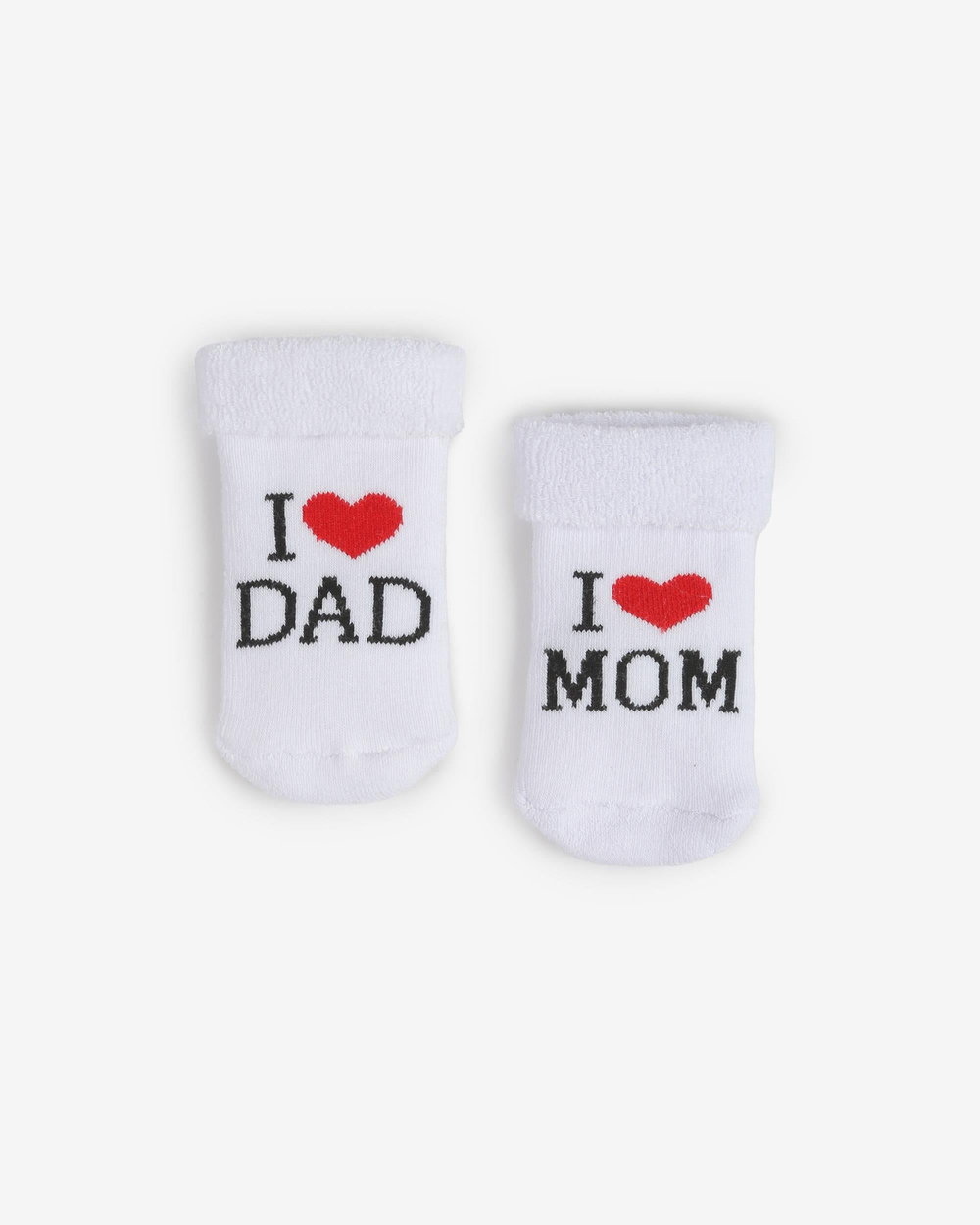 2li Kışlık Bebek Çorabı I Love Dad and Mum