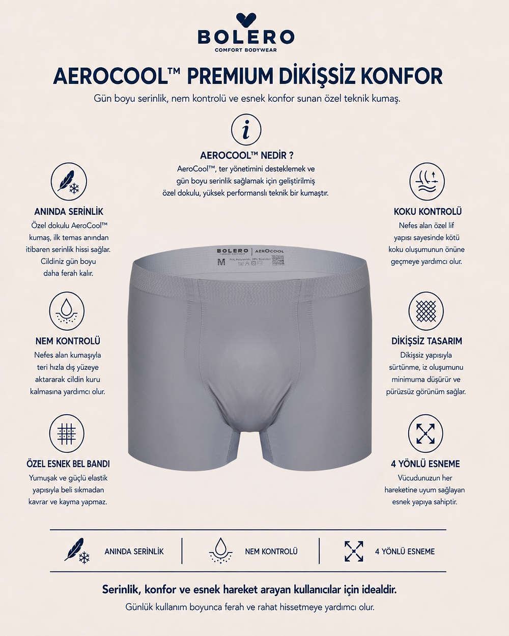 Aerocool Erkek Dikişsiz Boxer Antrasit