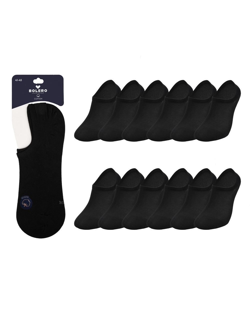 Unisex Premium Dikişsiz Görünmez 12li Çorap Siyah