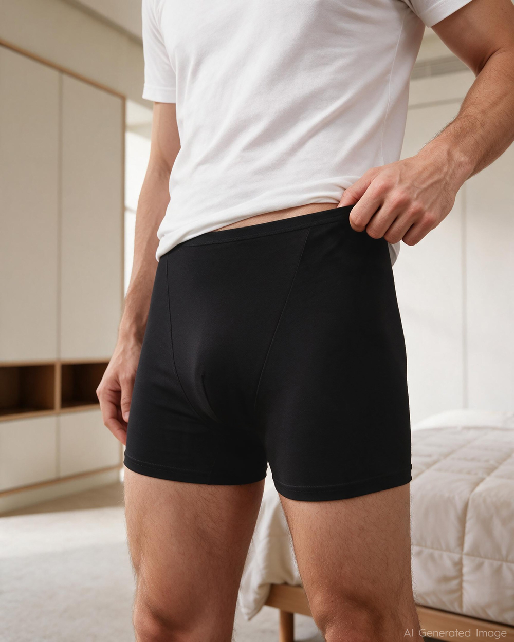 Erkek Rahat Bel Lastikli Bambu Boxer Siyah