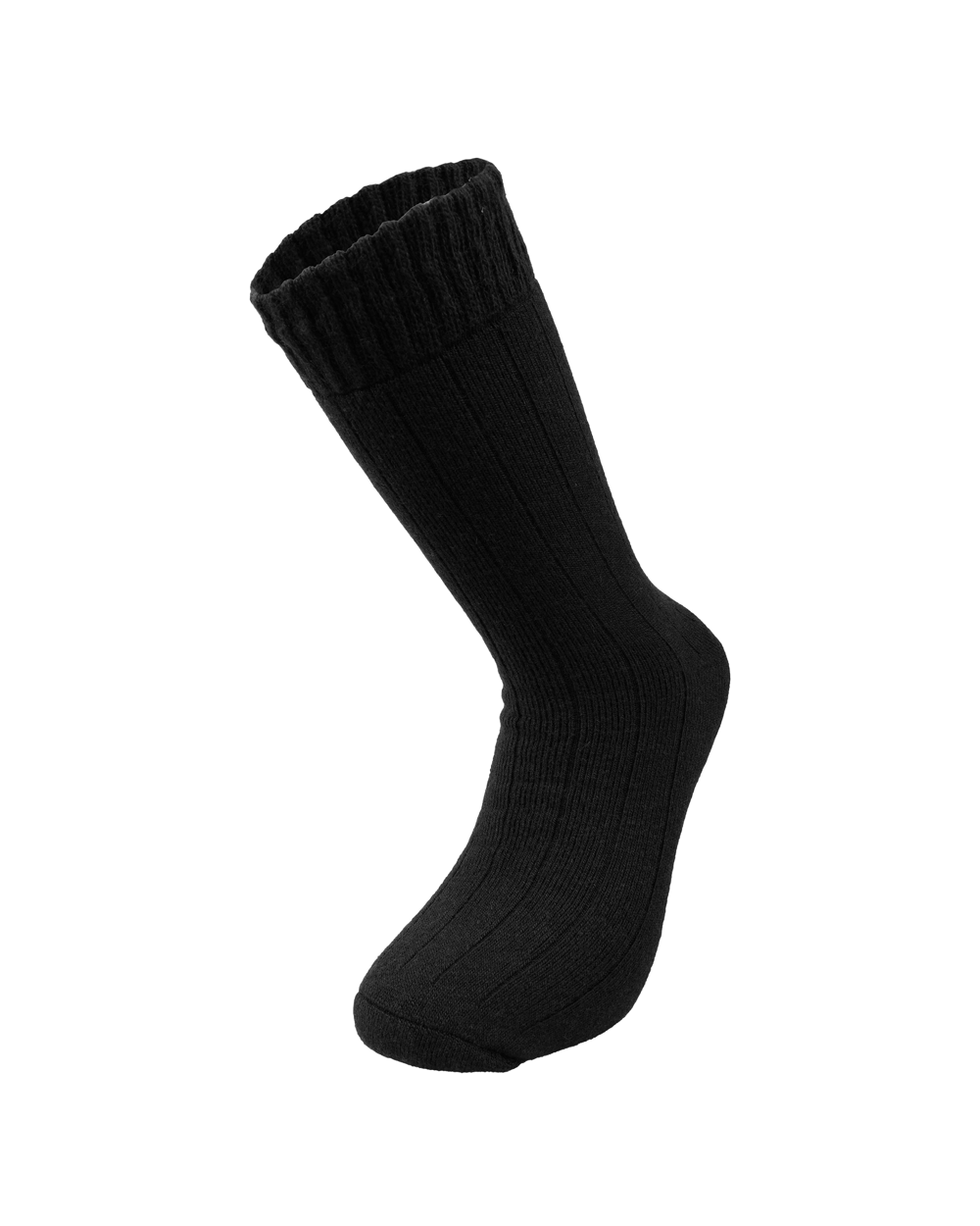 Erkek Yün Havlu Lambswool Çorap Siyah
