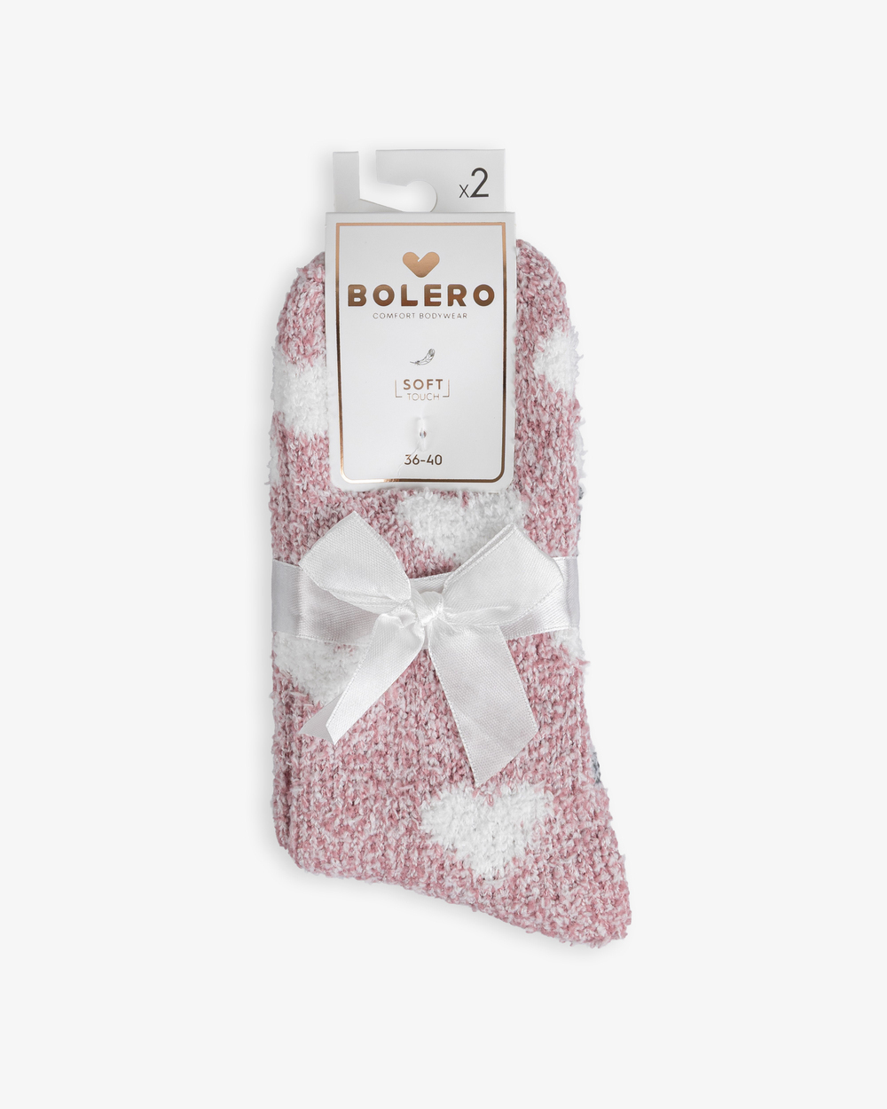 Kadın Soft Touch 2li Peluş Ev Çorabı Pembe Kalp